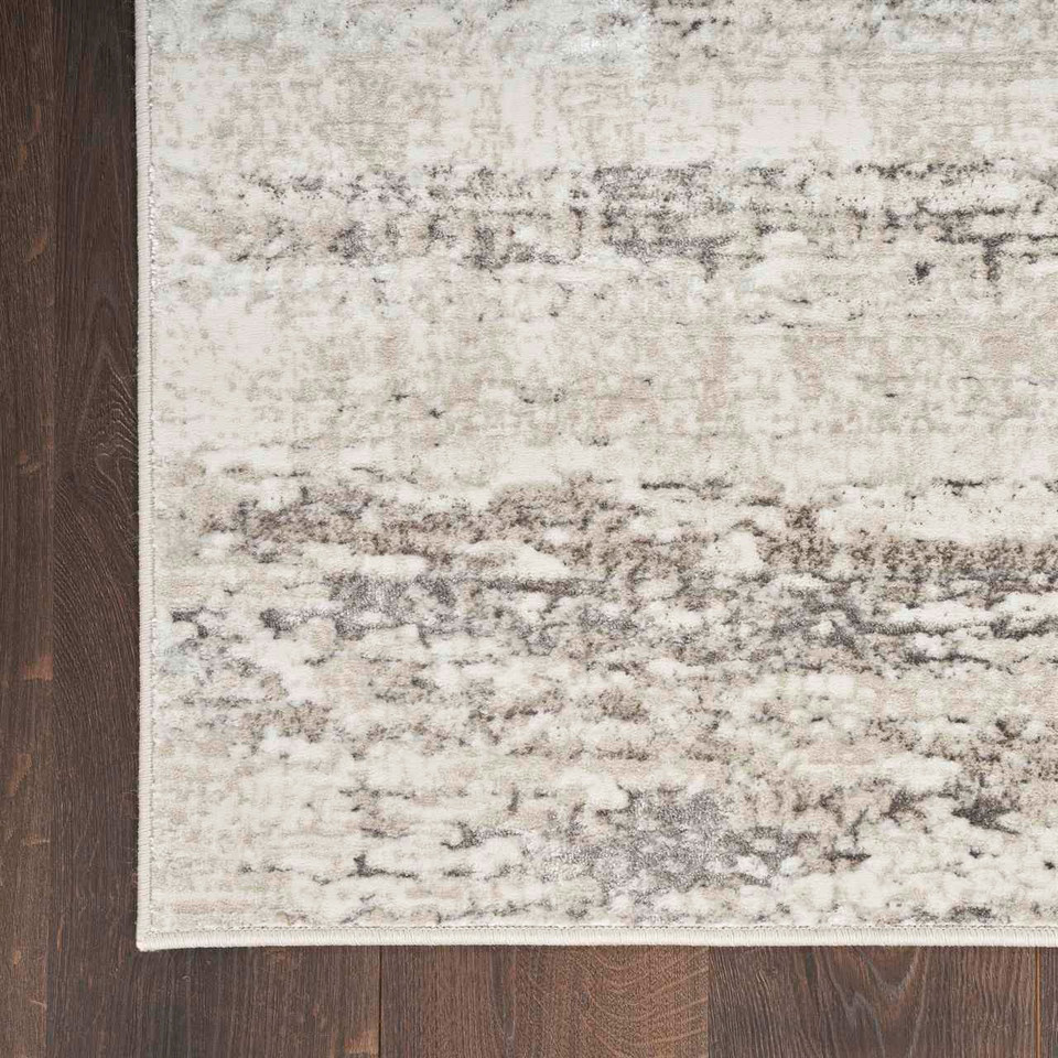 Glitz GLZ10 Cream Grey Metallic Rug Runner