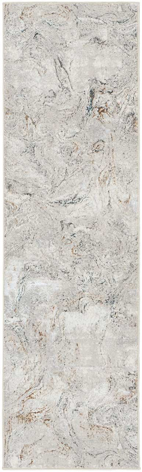Glitz GLZ20 Grey Multi Metallic Marble Rug Runner