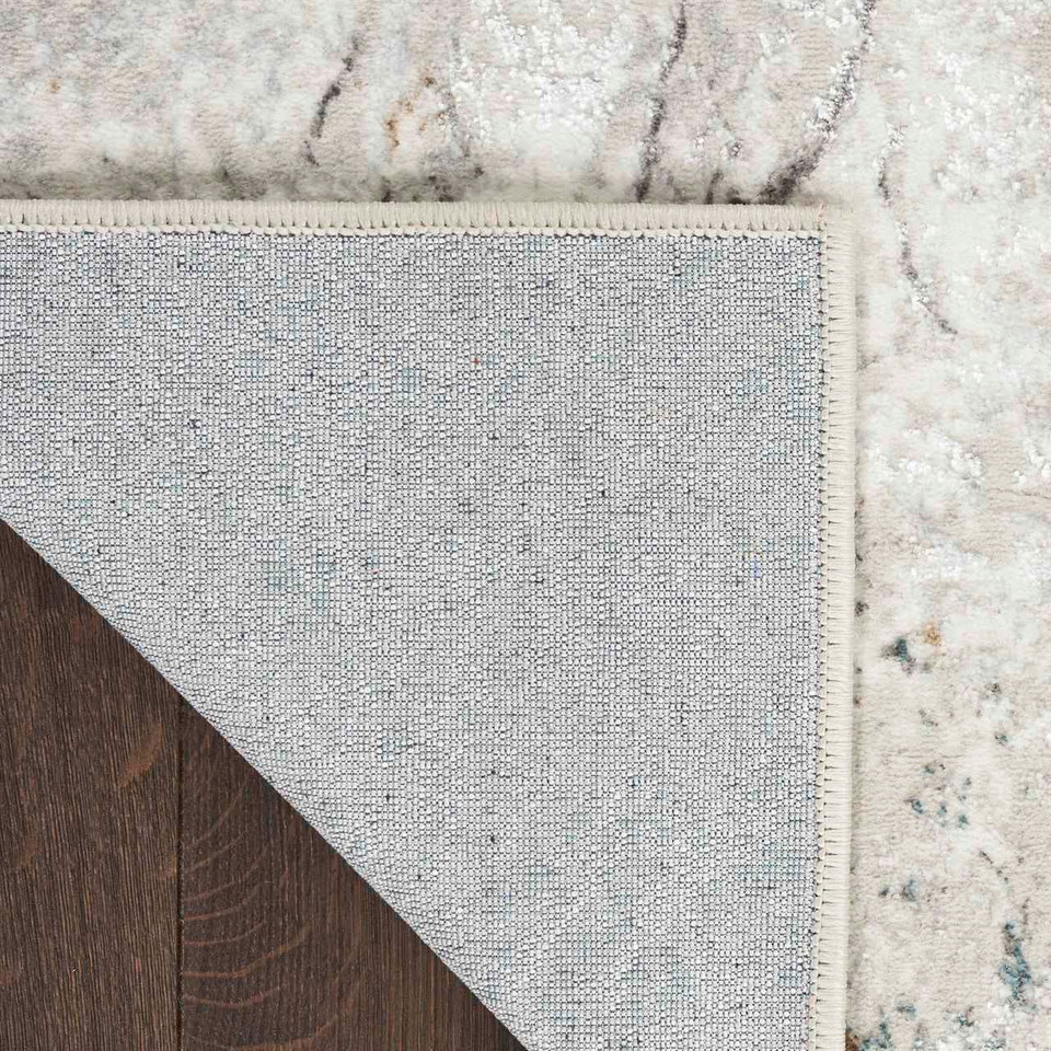 Glitz GLZ20 Grey Multi Metallic Marble Rug Runner