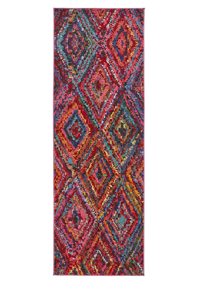Carnaval Purple Multi Hardwearing Rug CAR105 Runner