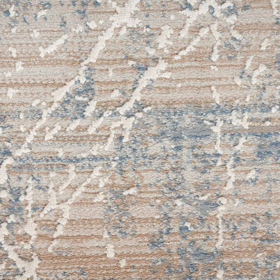 Exhale Abstract Modern Rug EXL02 Beige Blue Runner