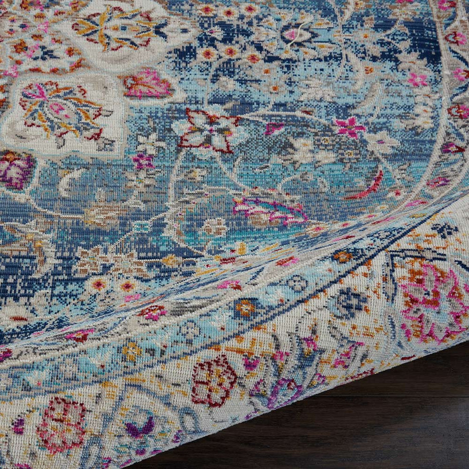 Blue Multi Vintage Kashan Rug VKA01 Runner