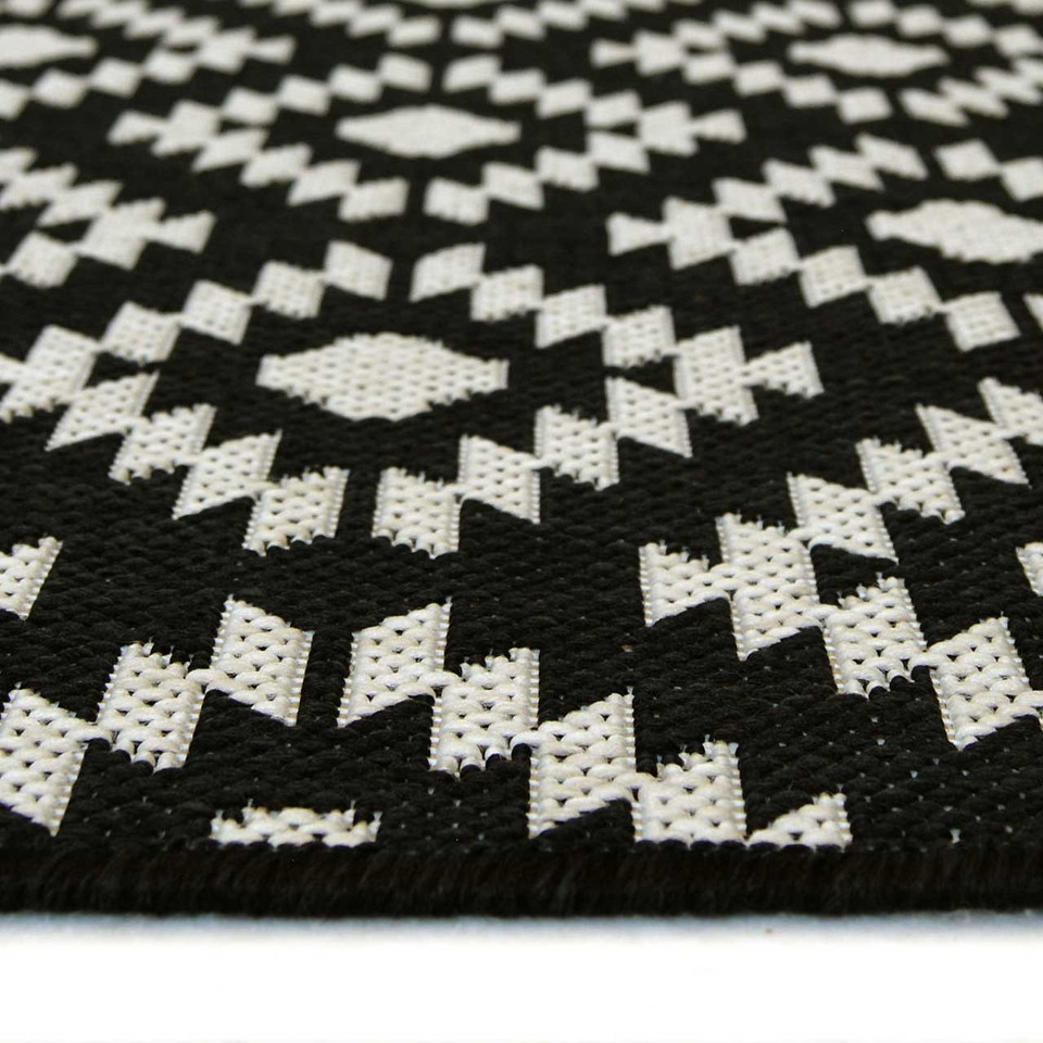 County Genesis Black Indoor Outside Rug Runner