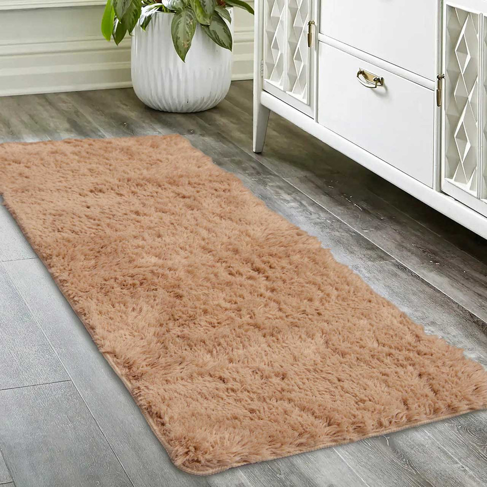 Soft Washable Cosy Rug Champagne Runner