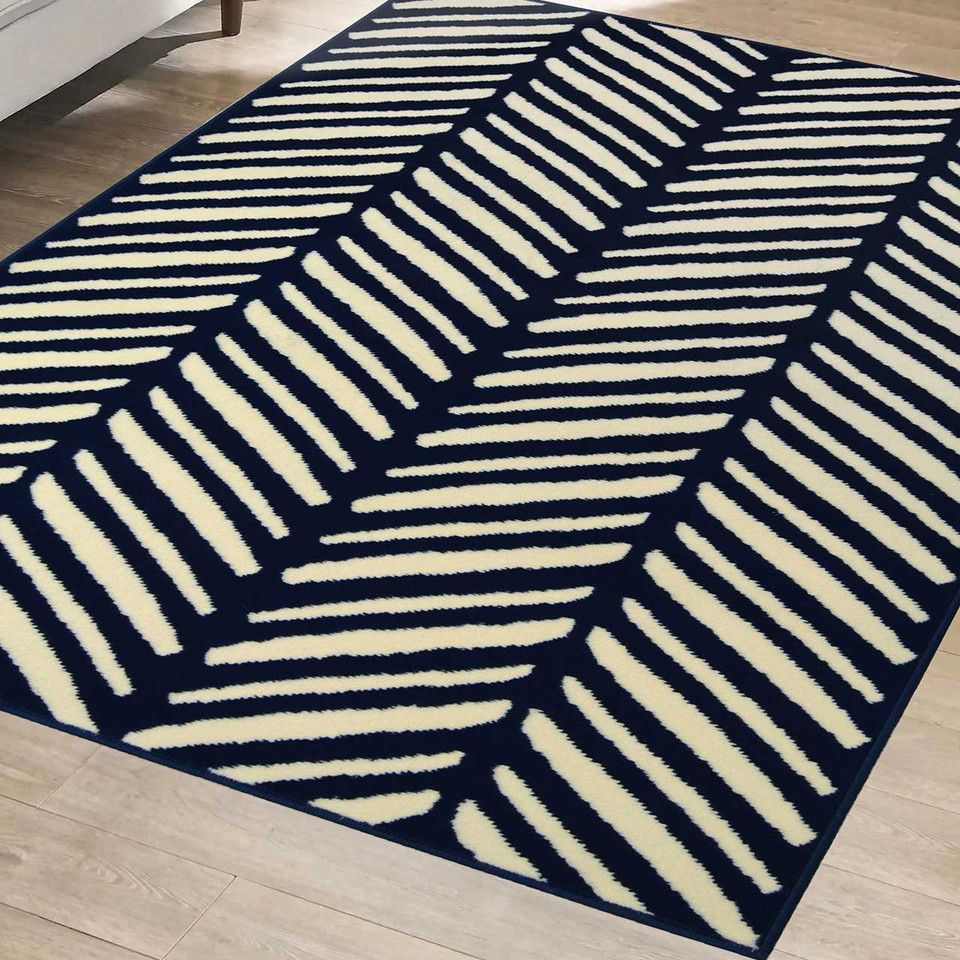 Maestro Herringbone Navy Rug Runner
