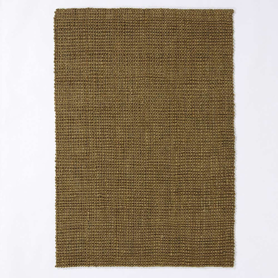 Whitefield Olive Brown Handwoven Boucle Rug Runner