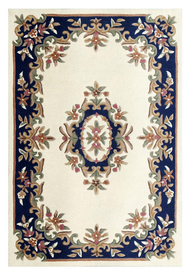 Royal Aubusson Rug Cream Blue Runner