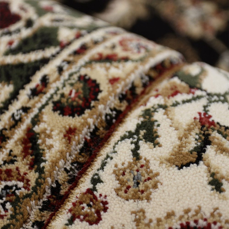 Victoria Traditional Black Rug Runner