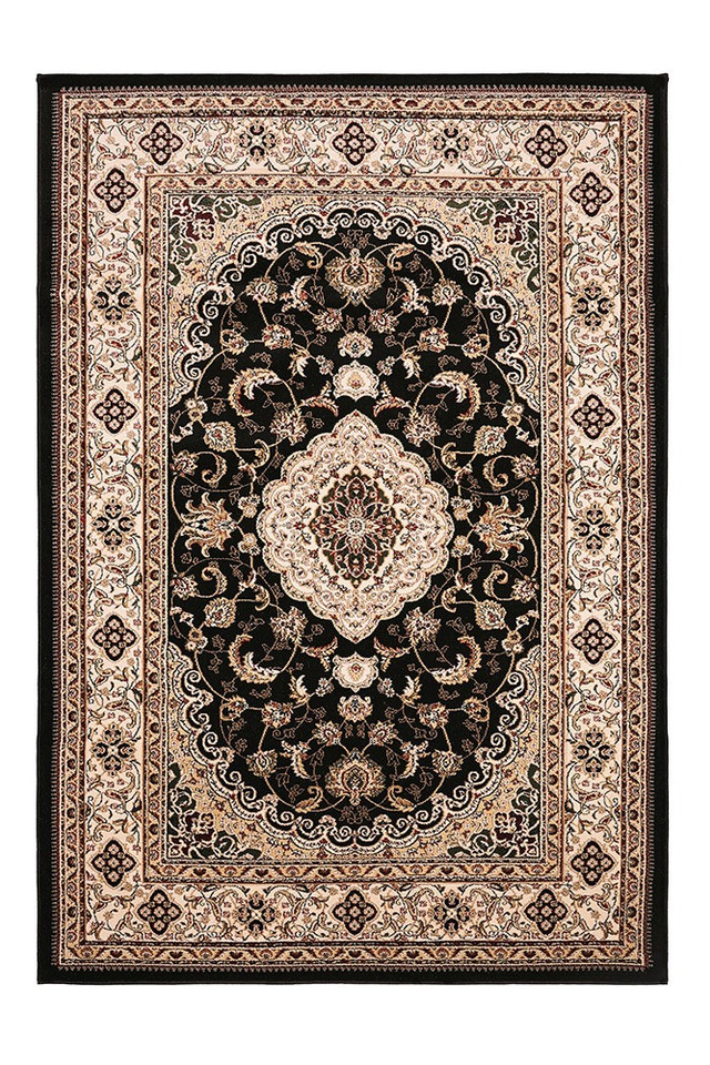 Victoria Traditional Black Rug Runner