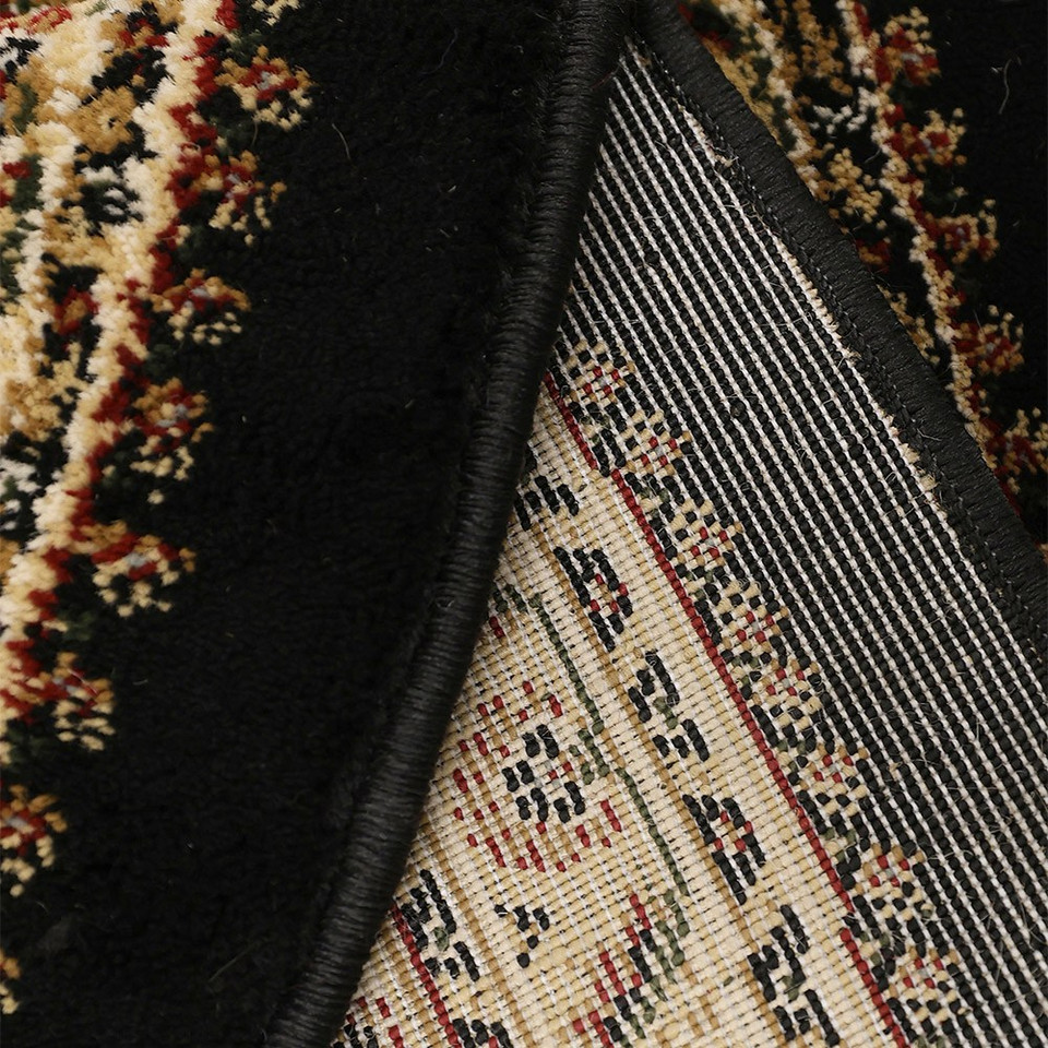 Victoria Traditional Black Circle Rug
