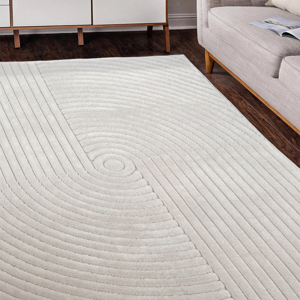 Malmo Knot White Contemporary Indoor Outdoor Rug