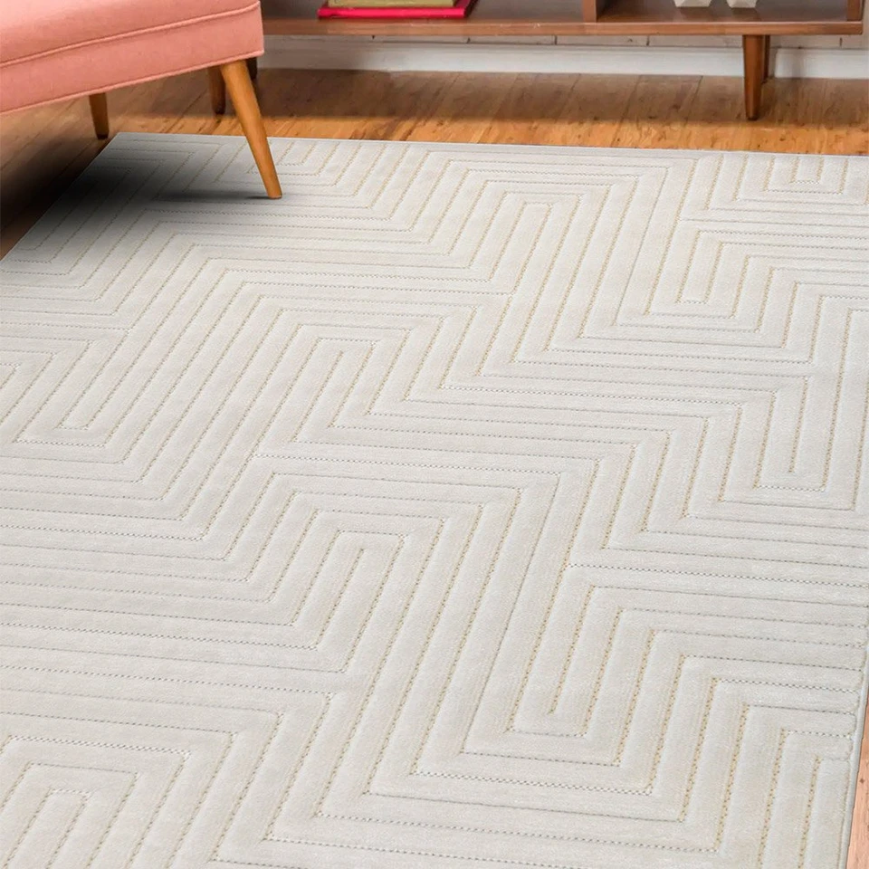 Malmo Maze White Contemporary Indoor Outdoor Rug