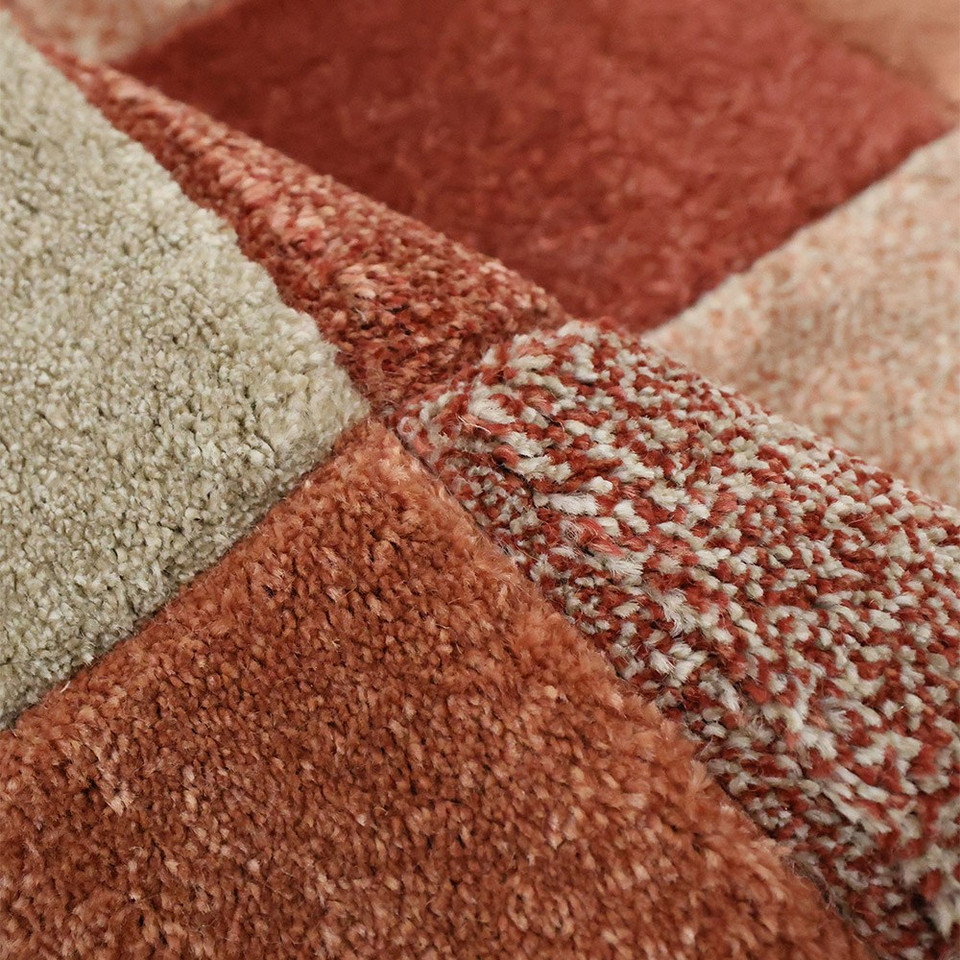 Newport Blocks Terracotta Rug