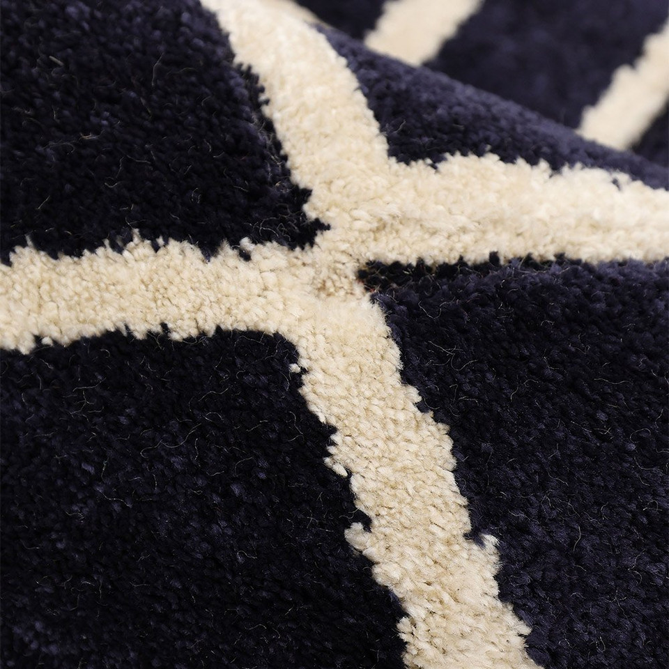 Newport Lattice Navy Rug