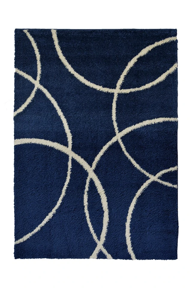 Snug Super Soft Shaggy Rug Bubbles Navy