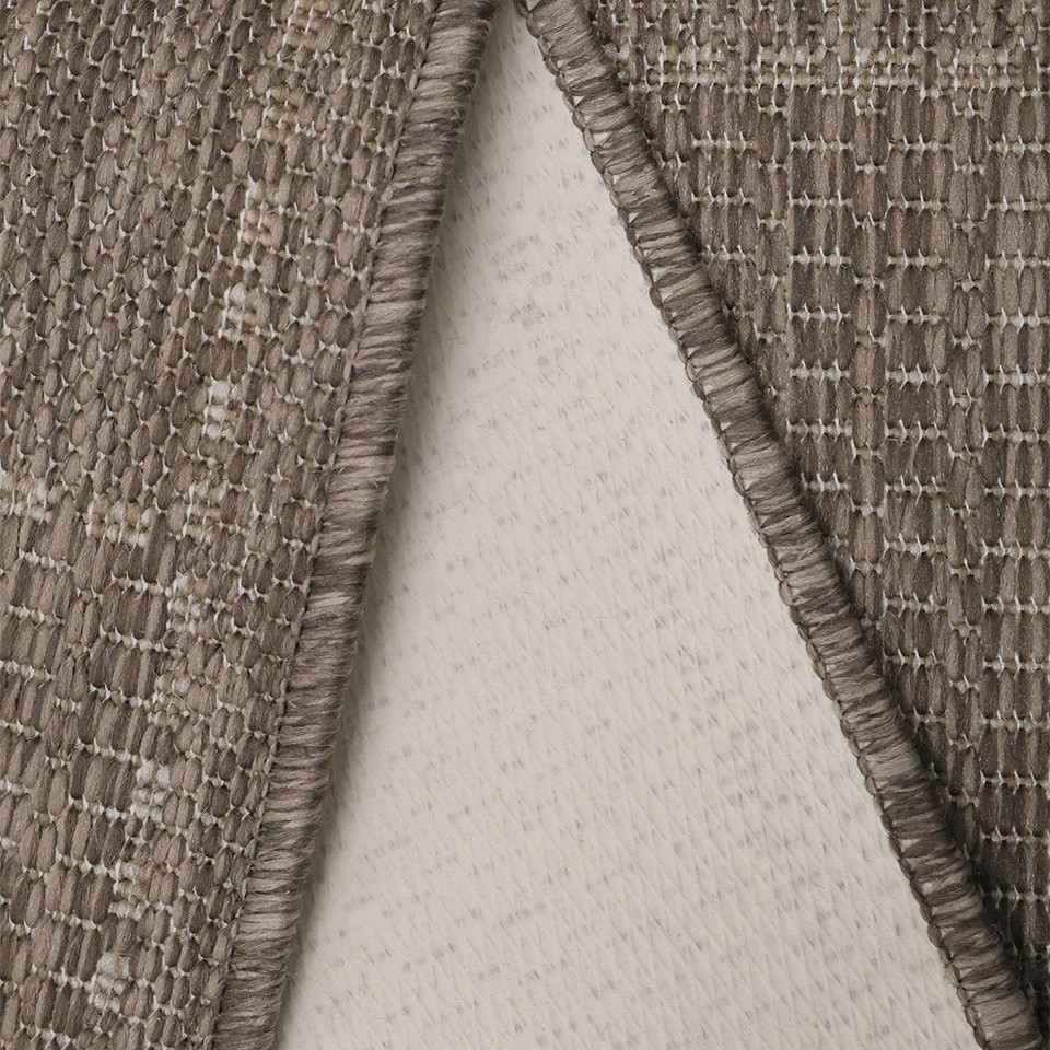Flatweave Gel Check Latte Rug Runner