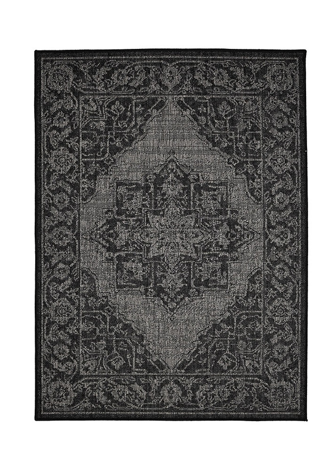 Flatweave Gel Medallion Black Rug