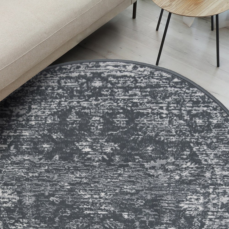Maestro New Traditional Charcoal Circle Rug