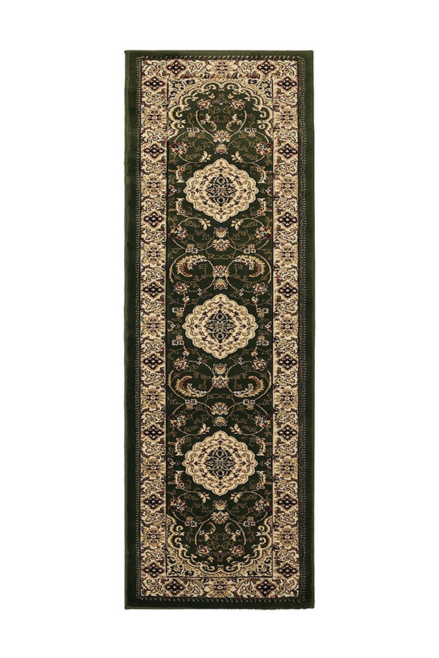 Victoria Traditional Green Rug Runner