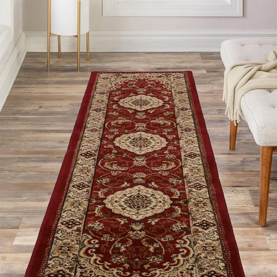 Victoria Traditional Red Rug Runner