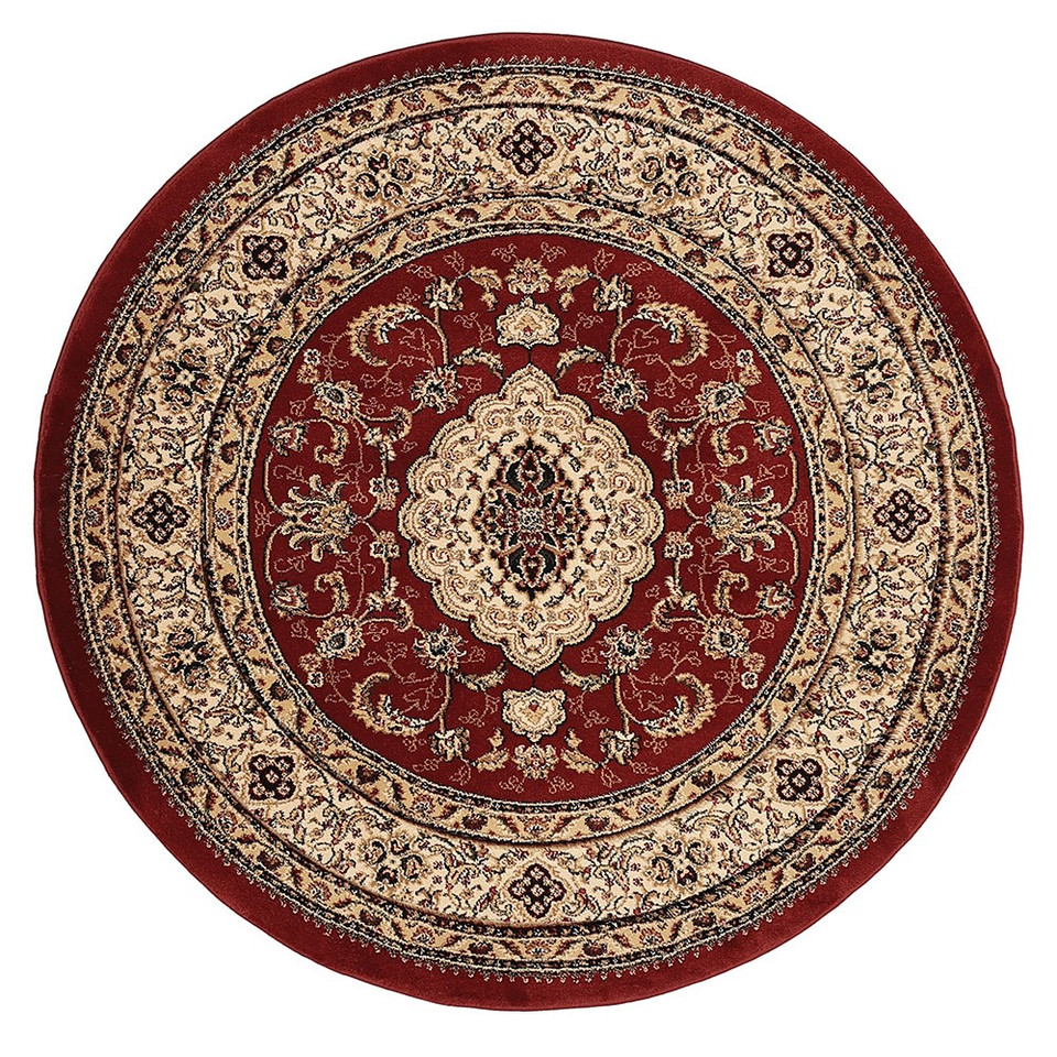 Victoria Traditional Red Circle Rug