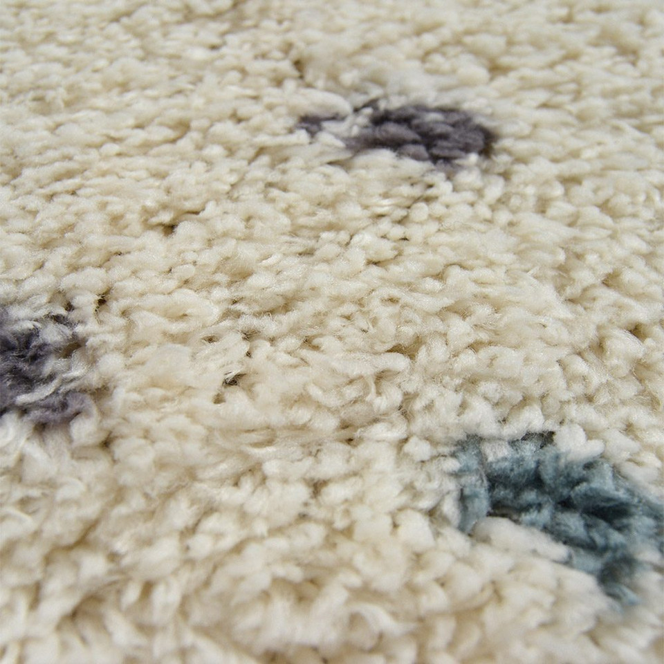 Snug Super Soft Shaggy Rug Spotty Cream