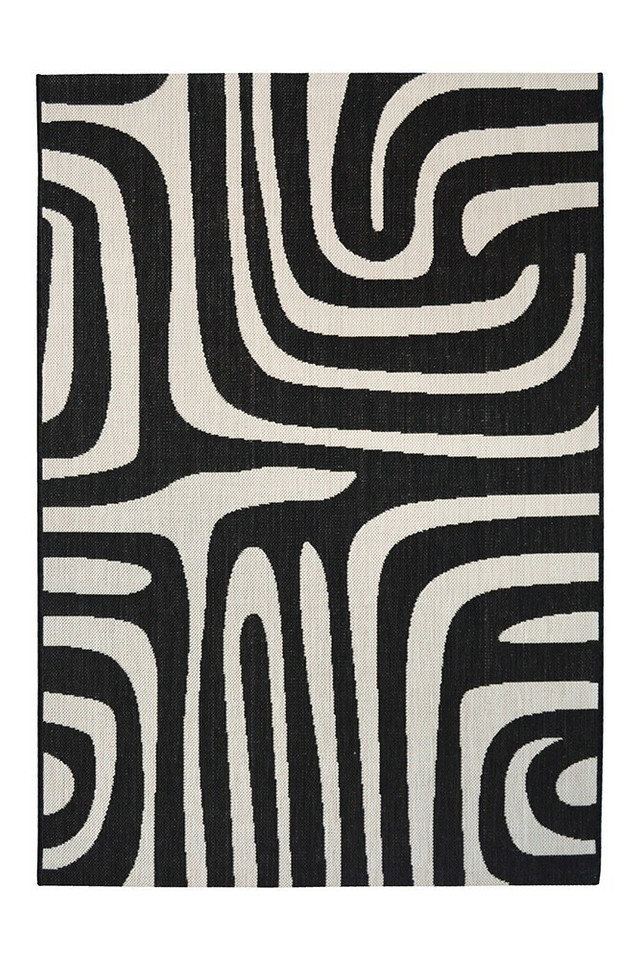 County Zebra Black Indoor Outdoor Rug