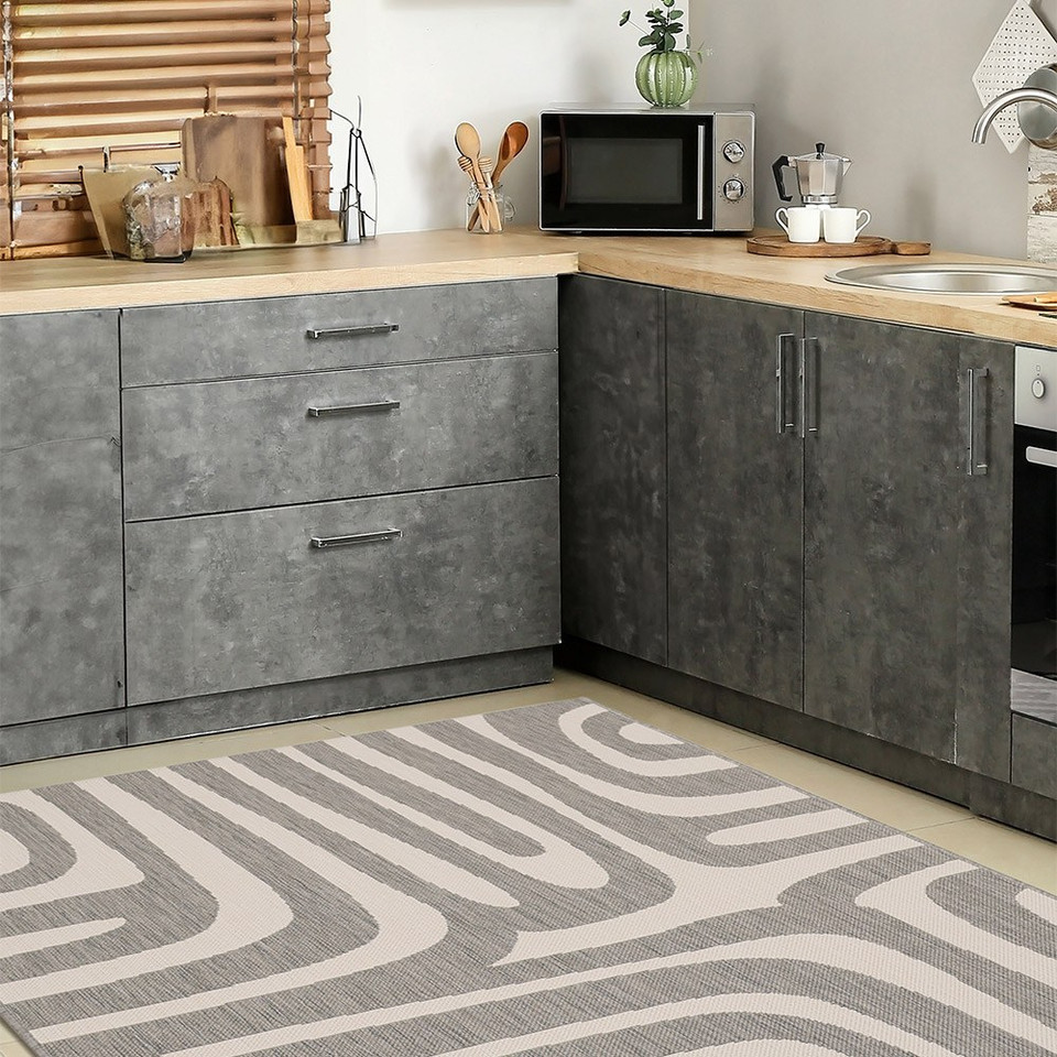 County Zebra Grey Indoor Outdoor Rug