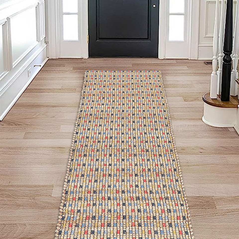 Lagos Checkerboard Handwoven Multi Rug Runner