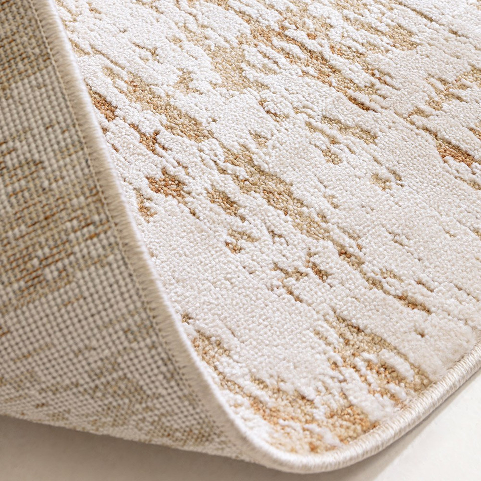 Anders AN03 Abstract Beige Rug closeup fold