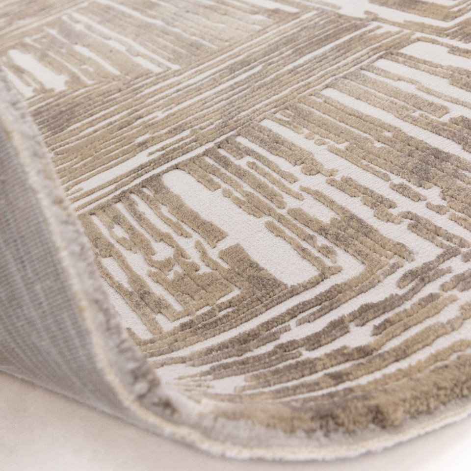 Kuza Portrait Abstract Geo Beige Rug
