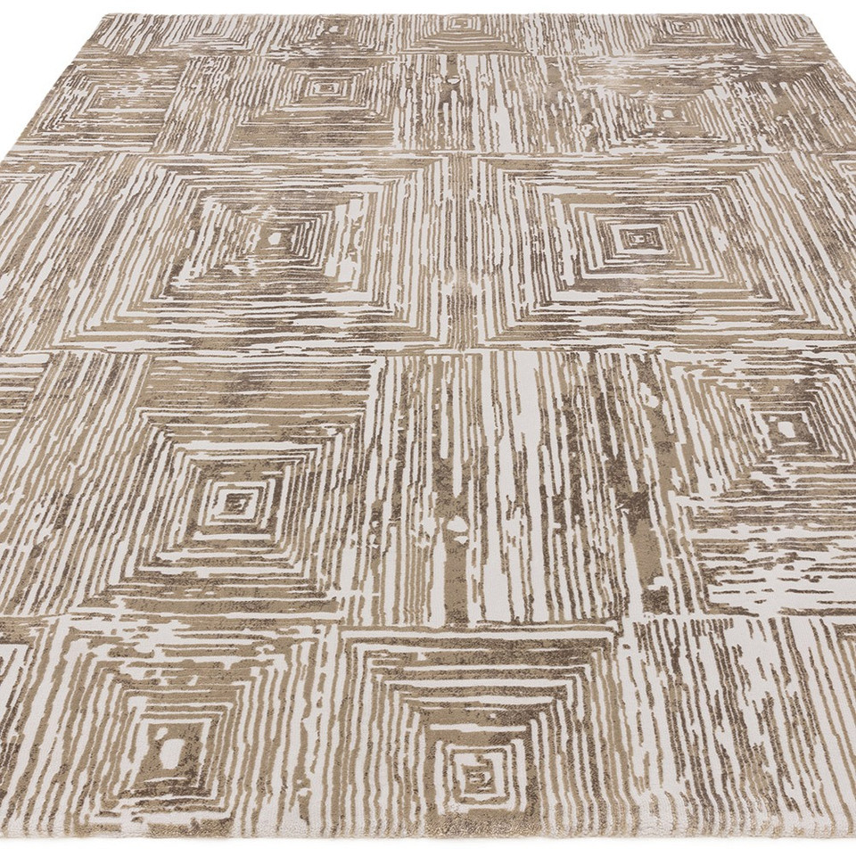Kuza Portrait Abstract Geo Beige Rug