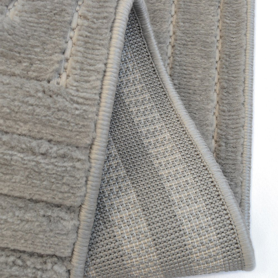 Malmo Squares Grey Contemporary Indoor Outdoor Rug