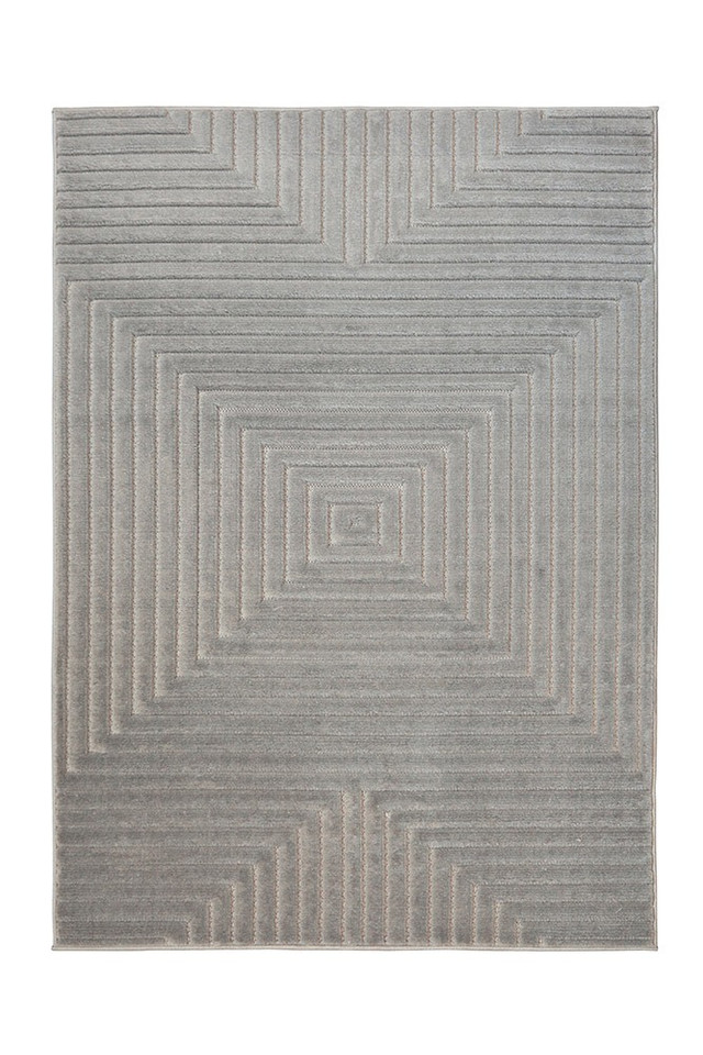 Malmo Squares Grey Contemporary Indoor Outdoor Rug