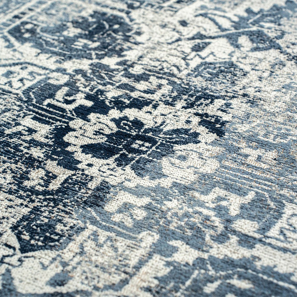 Tabriz Atlantide Blue 9646 Indoor Outdoor Washable Eco Rug