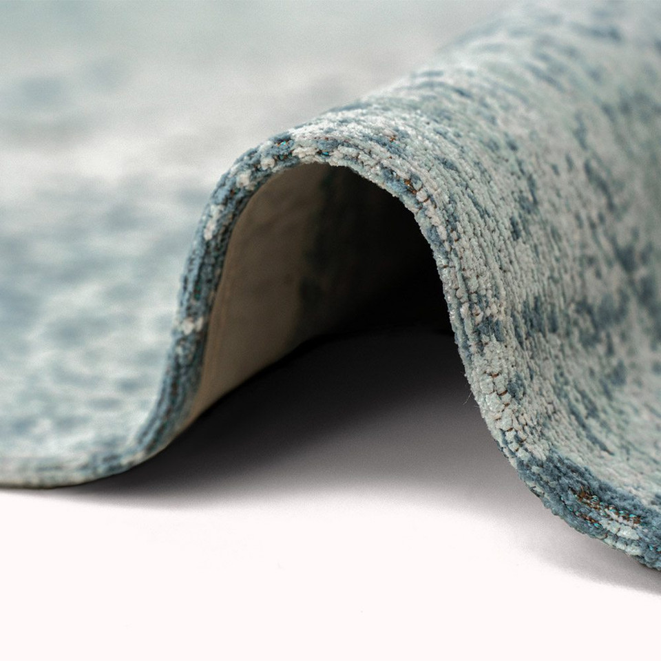 Virgin Land Neptune Blue 9656 Indoor Outdoor Washable Eco Rug