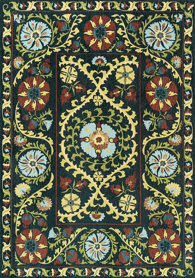 Suzani Bavaria Green 9729 Indoor Outdoor Washable Eco Rug