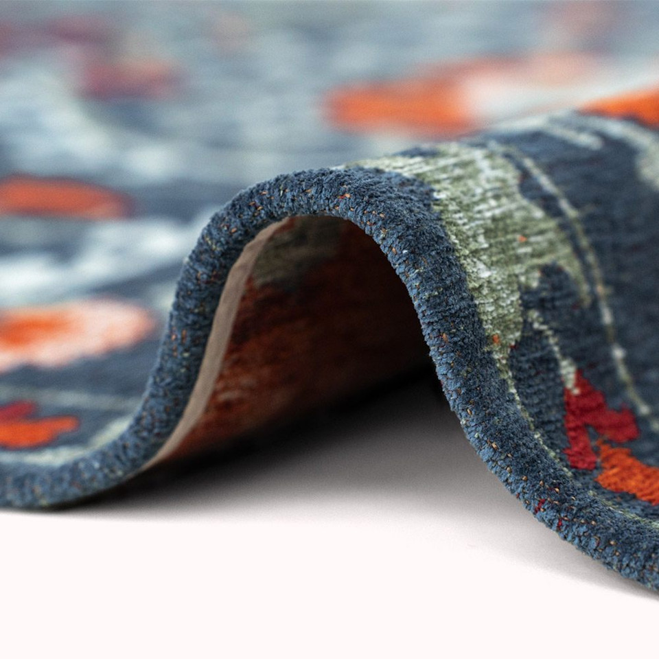 Suzani Nordic Blue 9730 Indoor Outdoor Washable Eco Rug