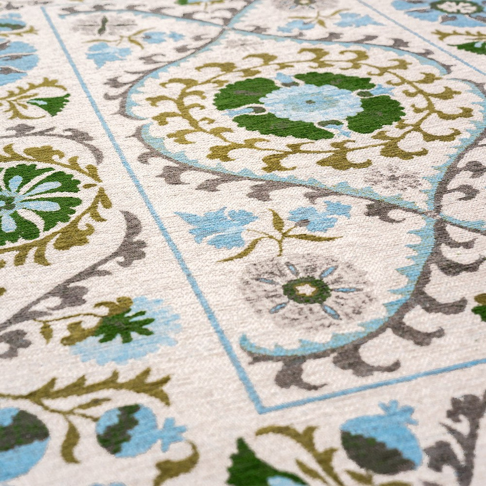 Suzani Slavia Blue 9732 Indoor Outdoor Washable Eco Rug