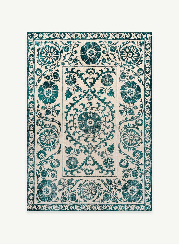 Suzani Notos Green 9733 Indoor Outdoor Washable Eco Rug