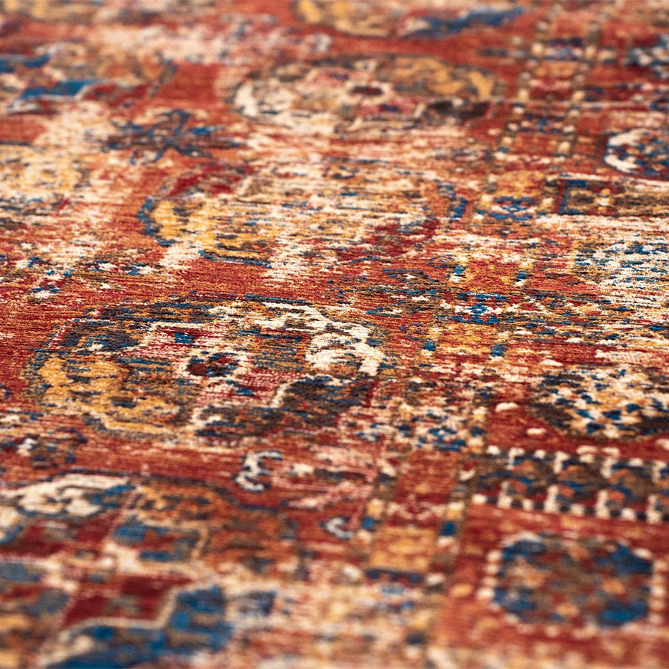 Kasak Aksou Red 9841 Indoor Outdoor Washable Eco Rug
