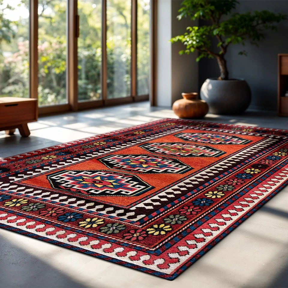 Antalia Red Mix 9844 Indoor Outdoor Washable Eco Rug