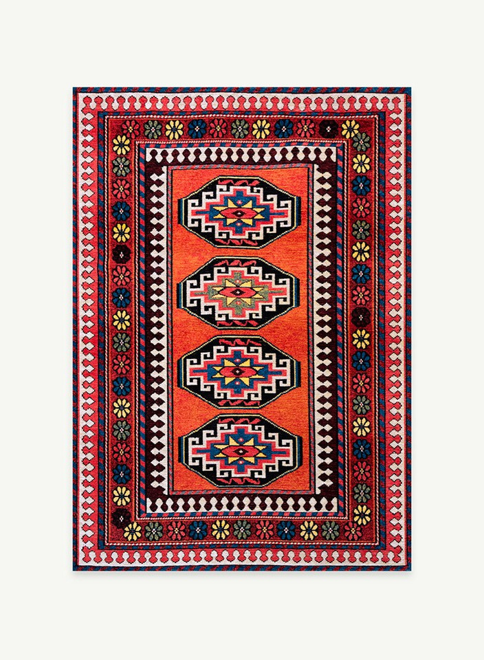 Antalia Red Mix 9844 Indoor Outdoor Washable Eco Rug
