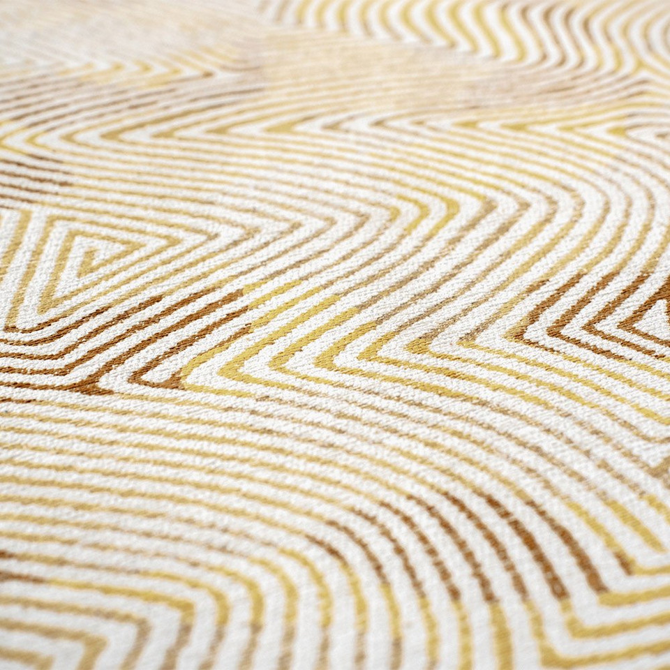 Meditation Coral Yellow Hippy 9799 Indoor Outdoor Washable Eco Rug