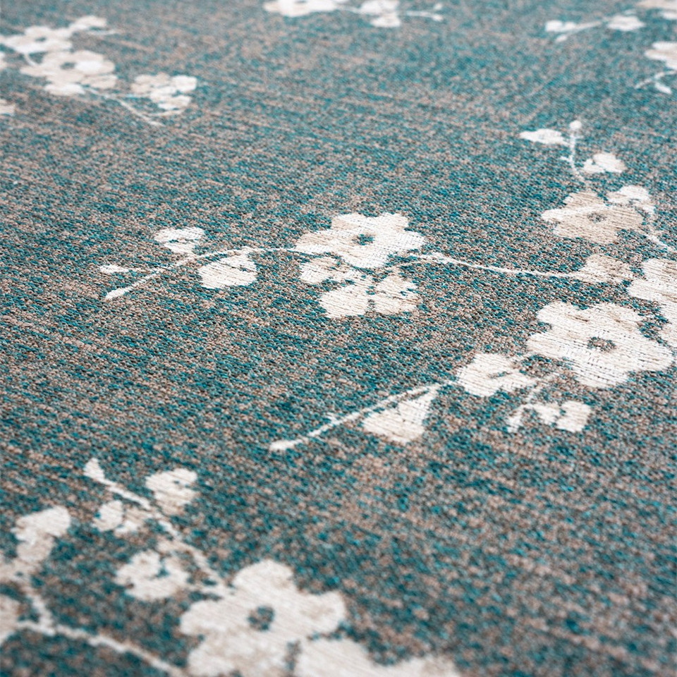 Sakura Lake Blue 9850 Indoor Outdoor Washable Eco Rug