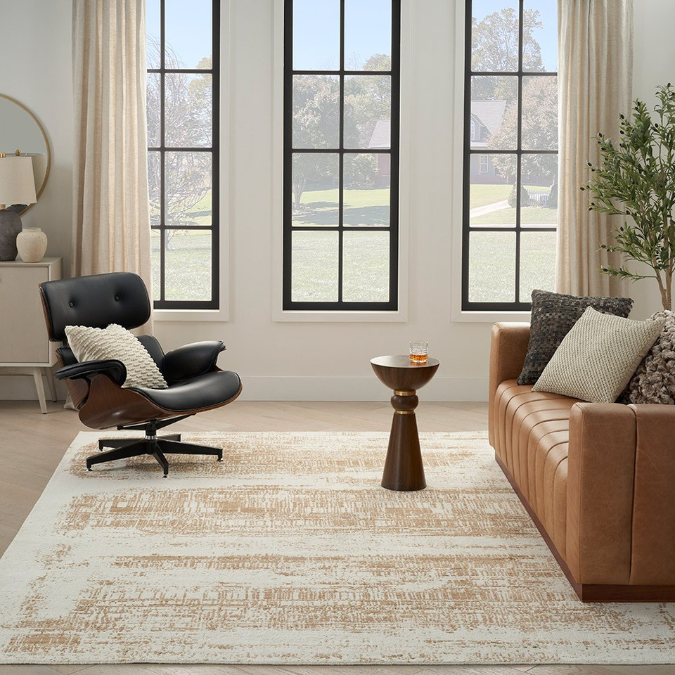 Harmony HAY01 Abstract Ivory Gold Rug