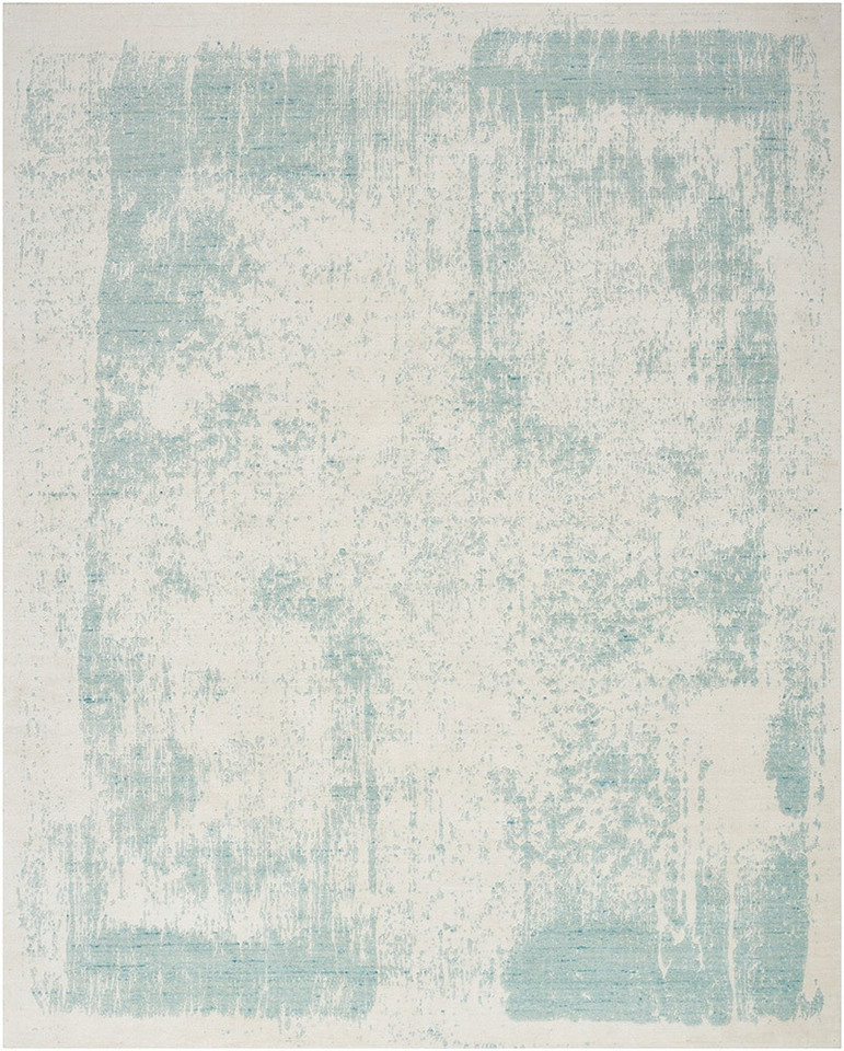 Harmony HAY02 Abstract Ivory Aqua Rug