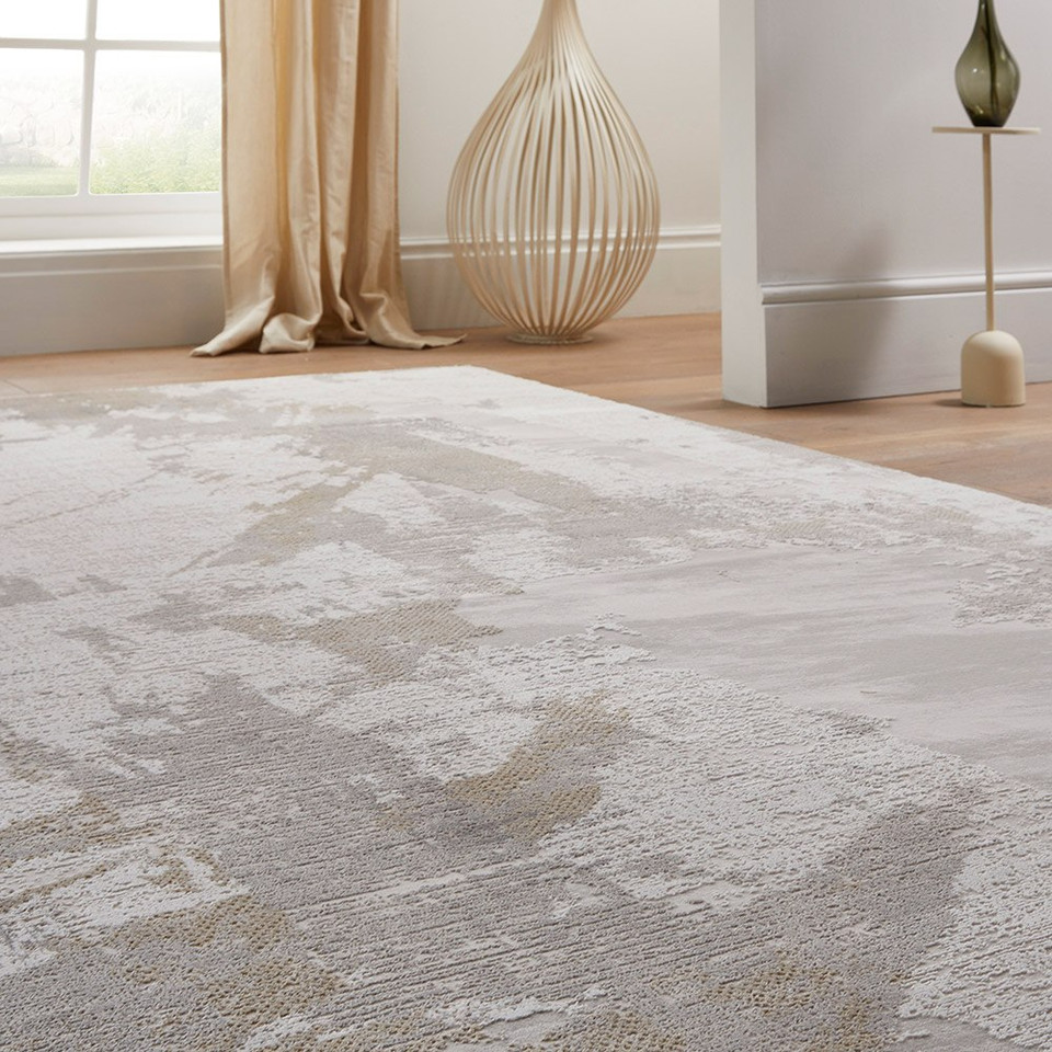 Skyline SK102 Abstract Ivory Grey Rug by Concept Looms