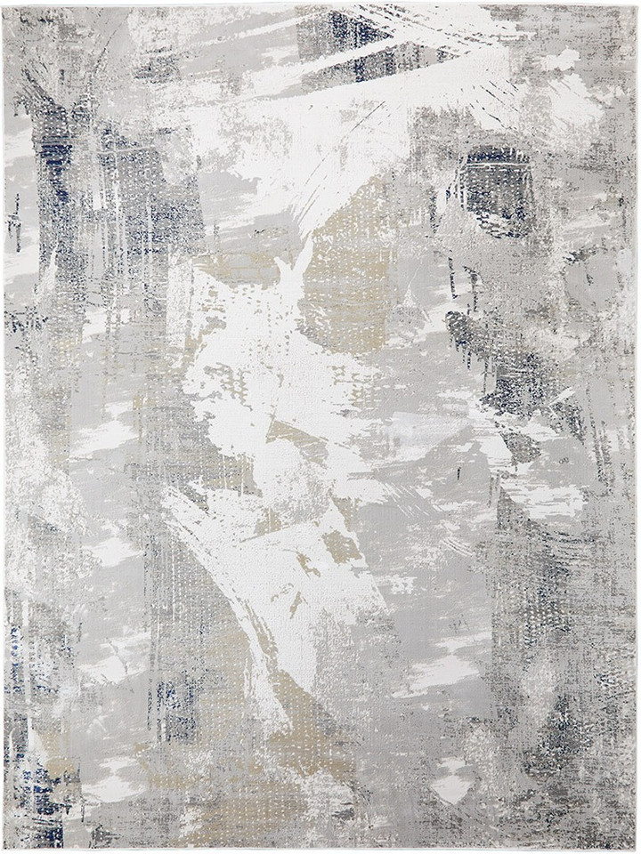 Skyline SK103 Abstract Ivory Navy Rug by Concept Looms