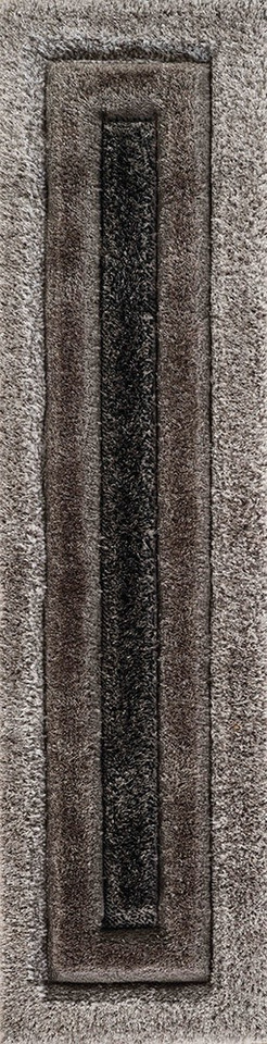 grey shaggy rug runner portrait